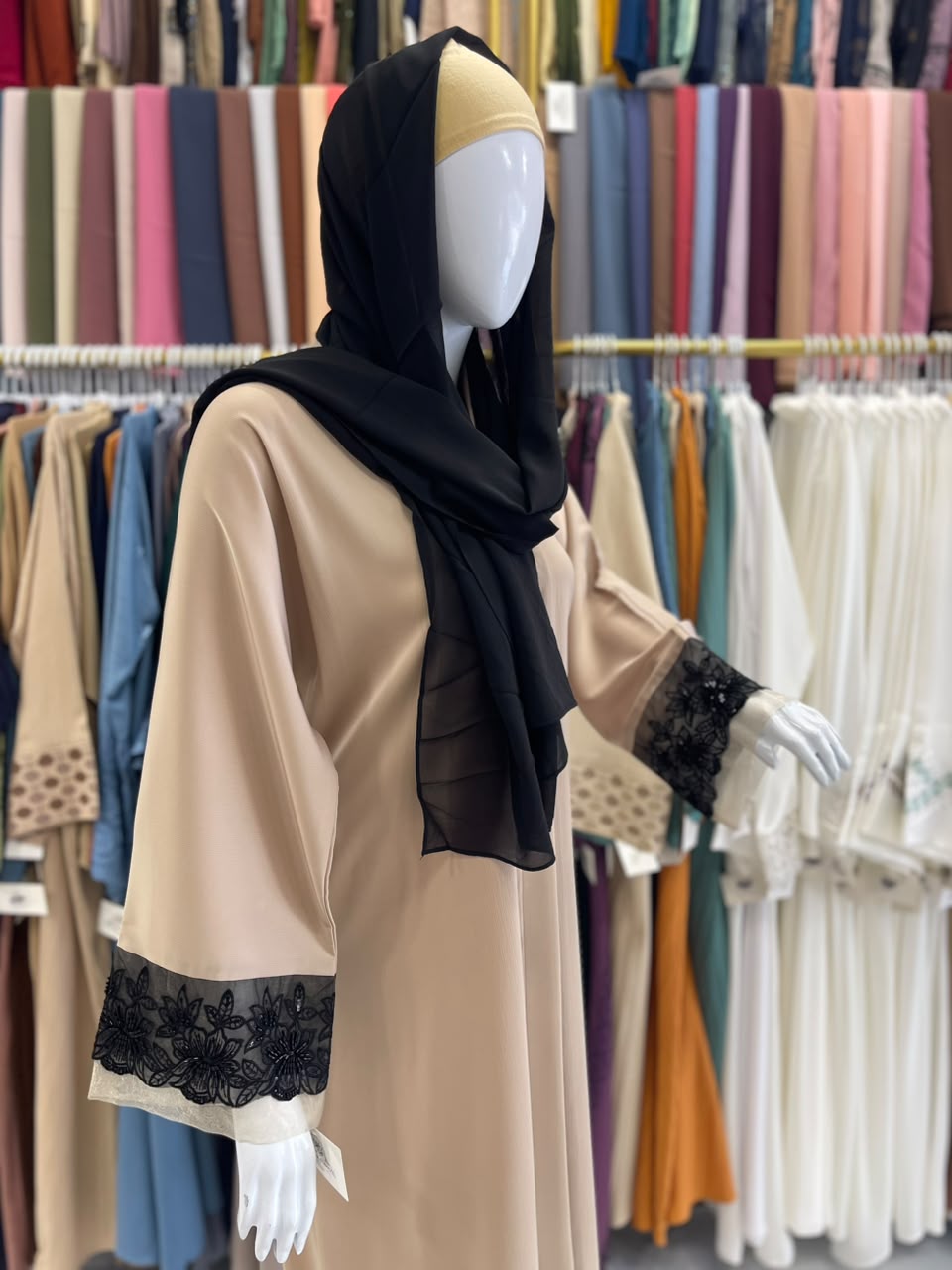 FRONT OPEN HAREER CUFF HANDWORK ABAYA