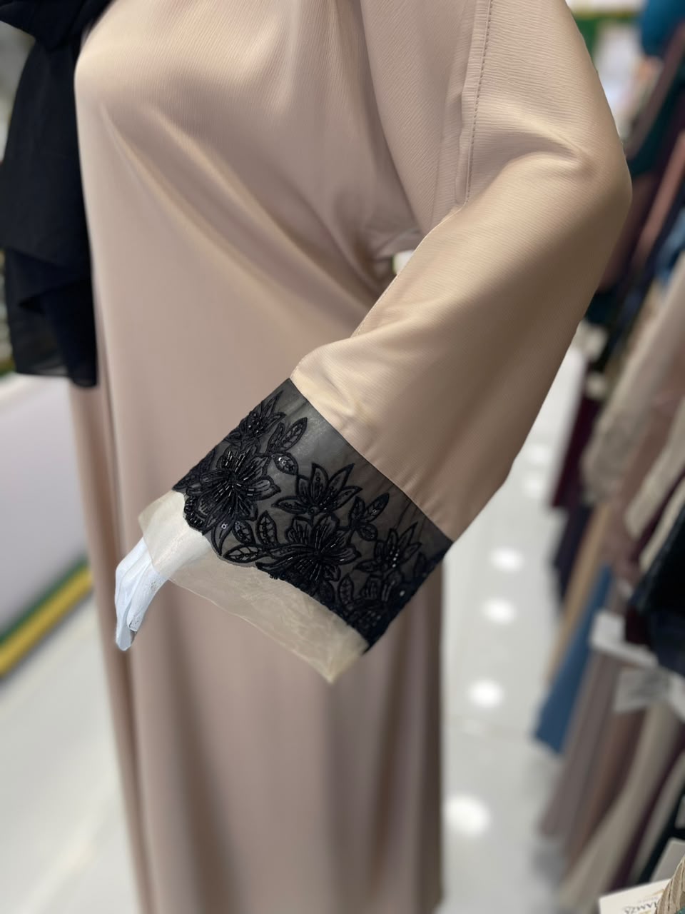 FRONT OPEN HAREER CUFF HANDWORK ABAYA