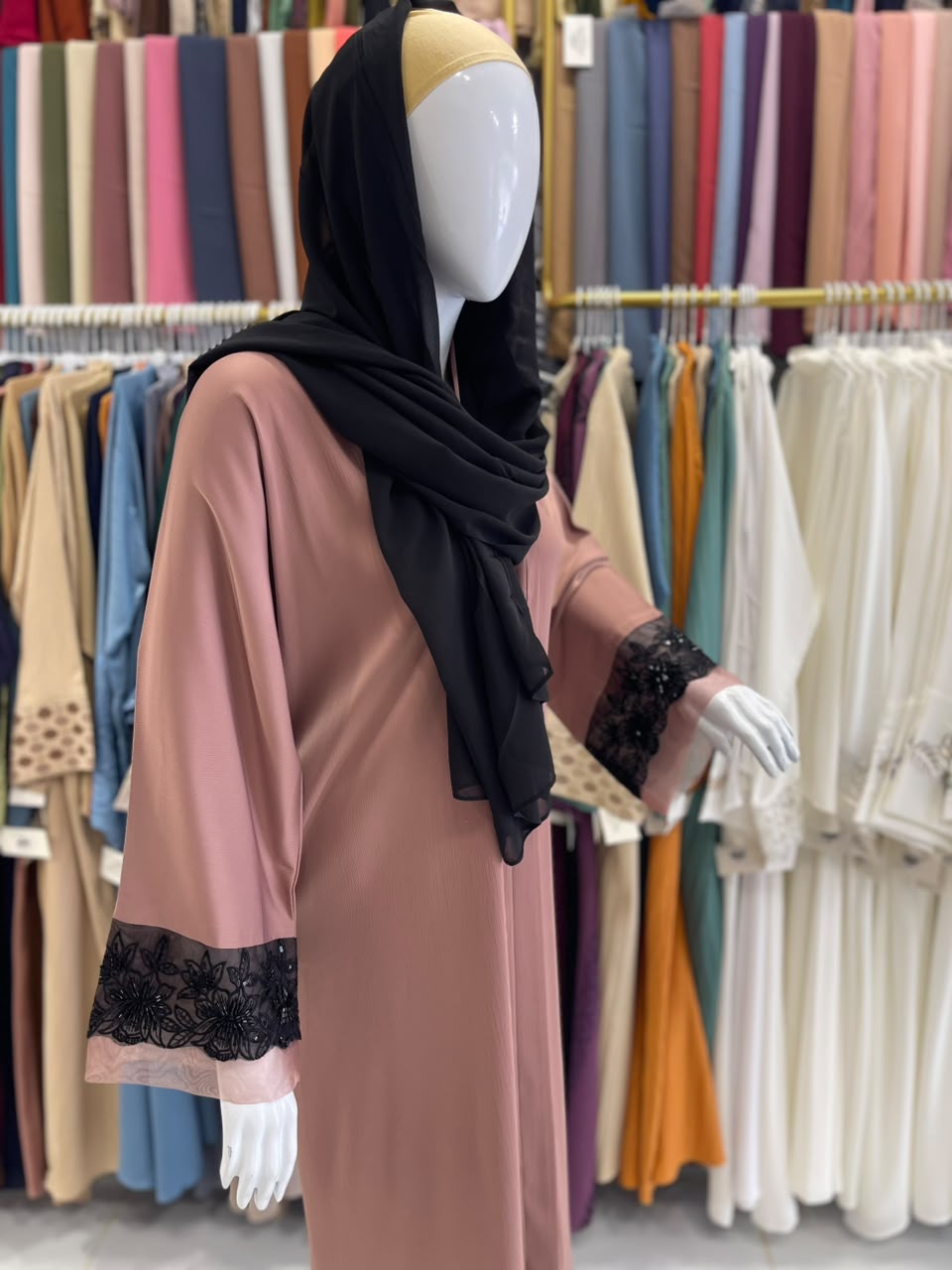 FRONT OPEN HAREER CUFF HANDWORK ABAYA