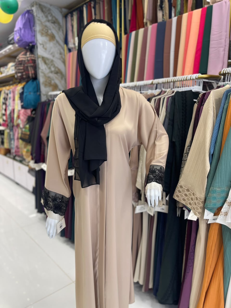 FRONT OPEN HAREER CUFF HANDWORK ABAYA