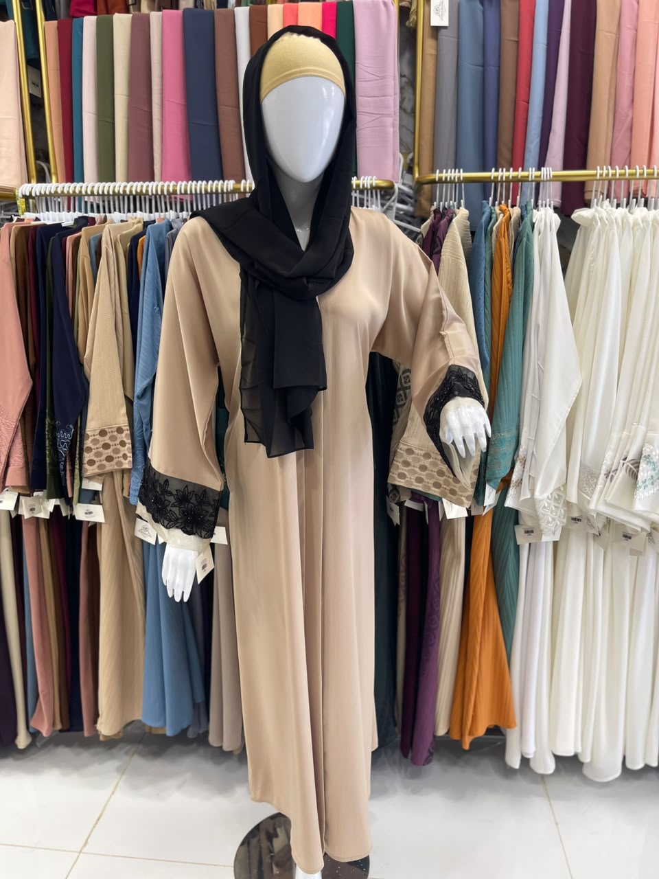 FRONT OPEN HAREER CUFF HANDWORK ABAYA