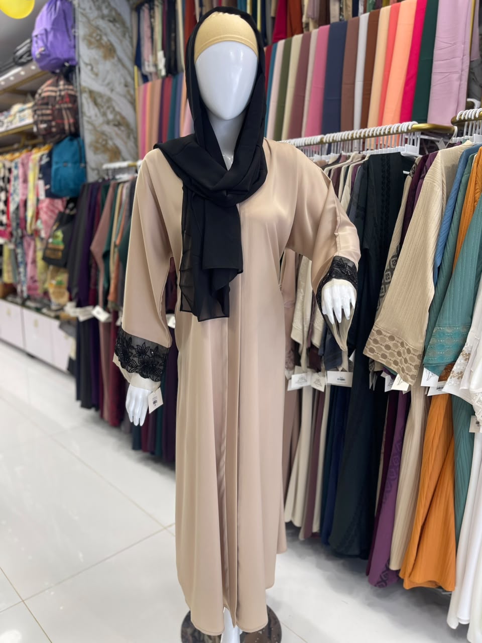 FRONT OPEN HAREER CUFF HANDWORK ABAYA