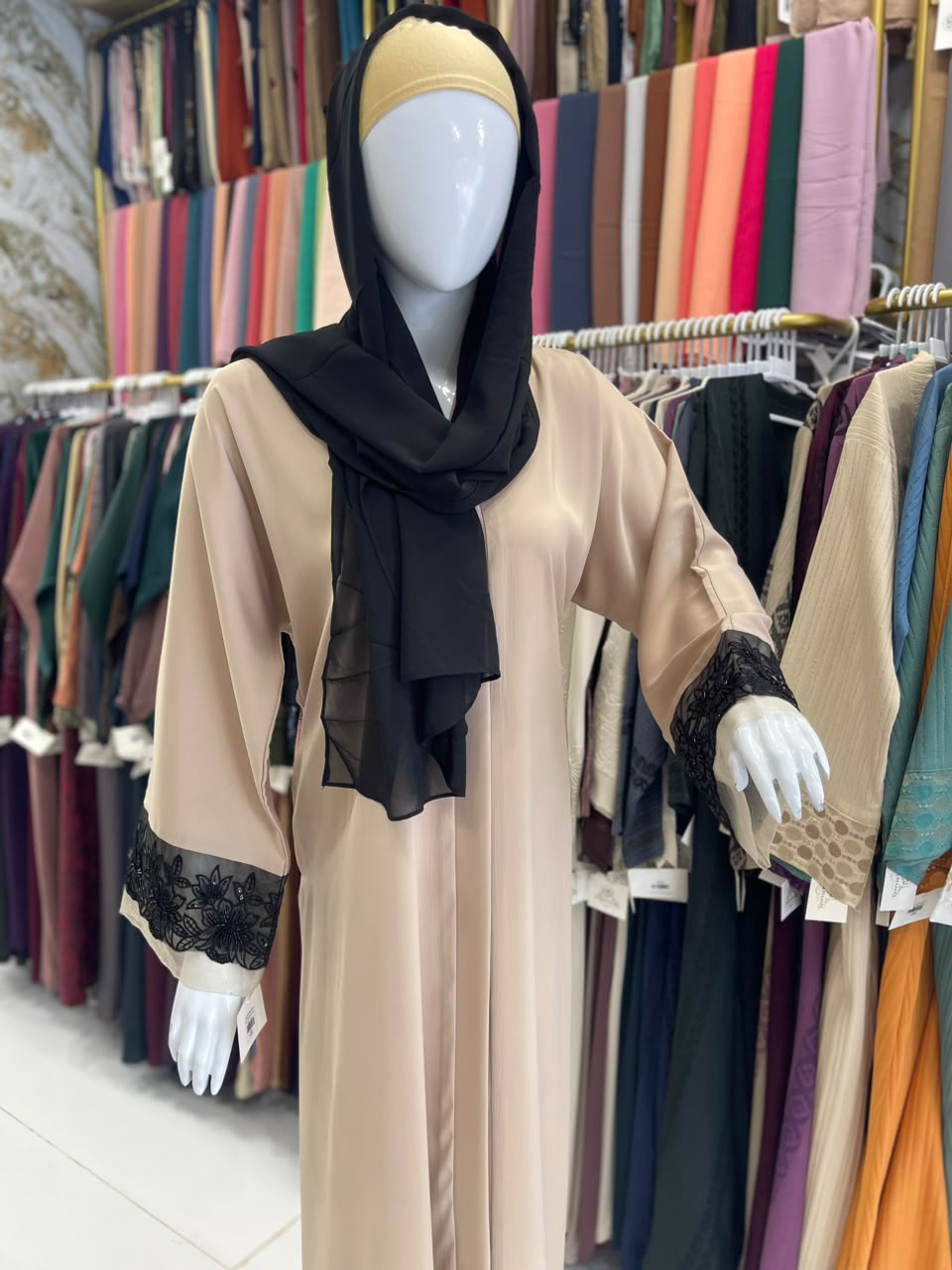 FRONT OPEN HAREER CUFF HANDWORK ABAYA
