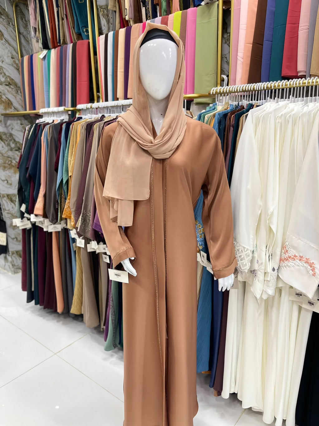 FRONT OPEN ABAYA WITH DMC STONE WORK