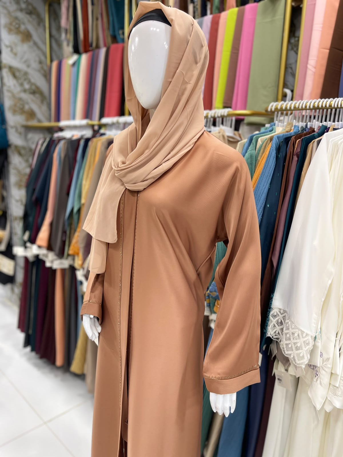 FRONT OPEN ABAYA WITH DMC STONE WORK