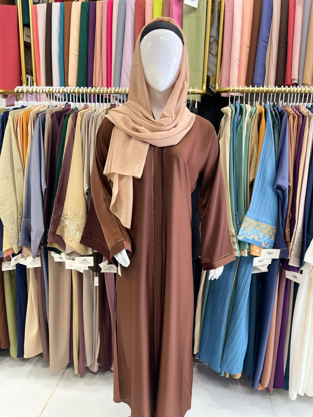 FRONT OPEN ABAYA WITH DMC STONE WORK