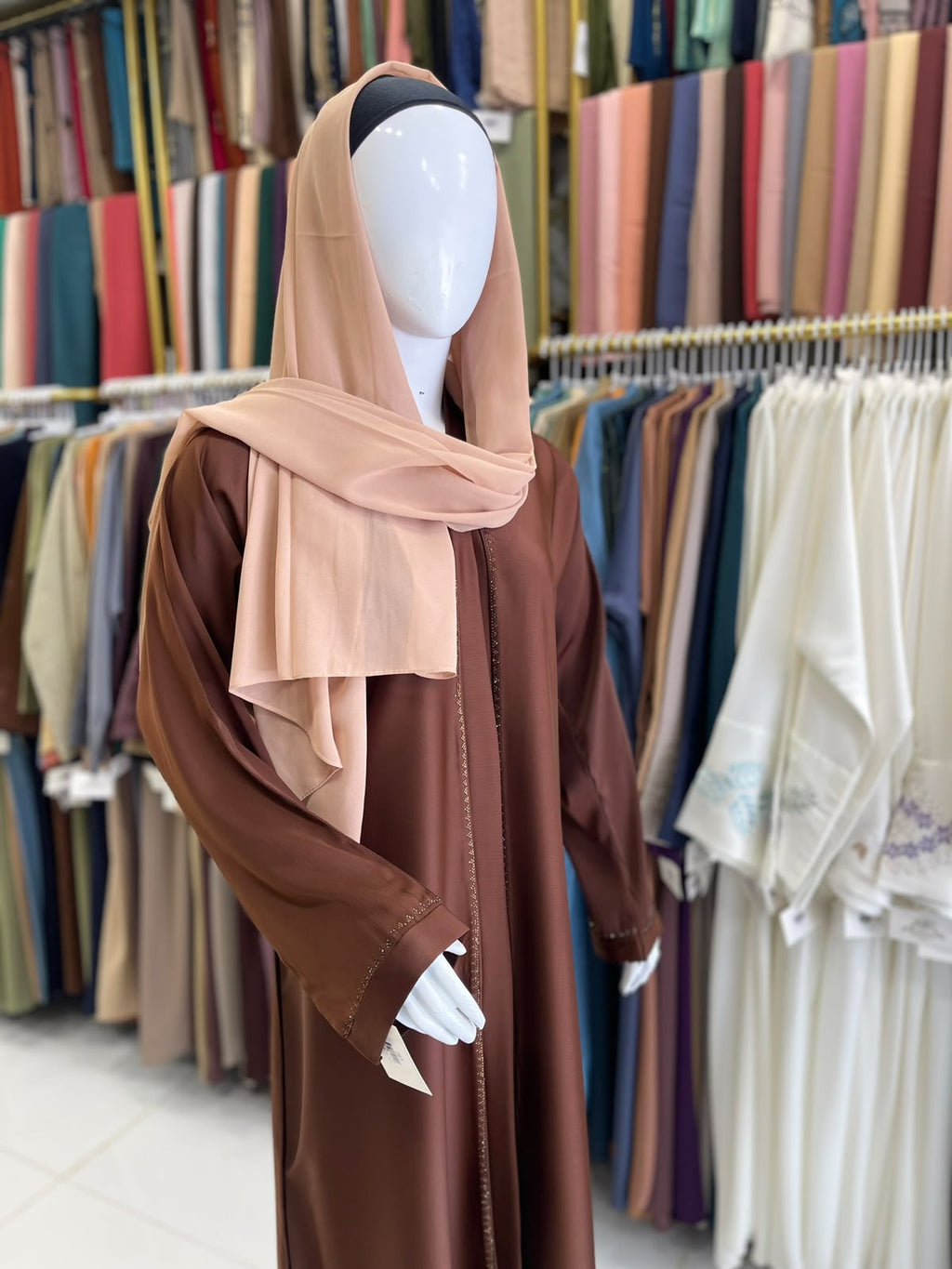 FRONT OPEN ABAYA WITH DMC STONE WORK