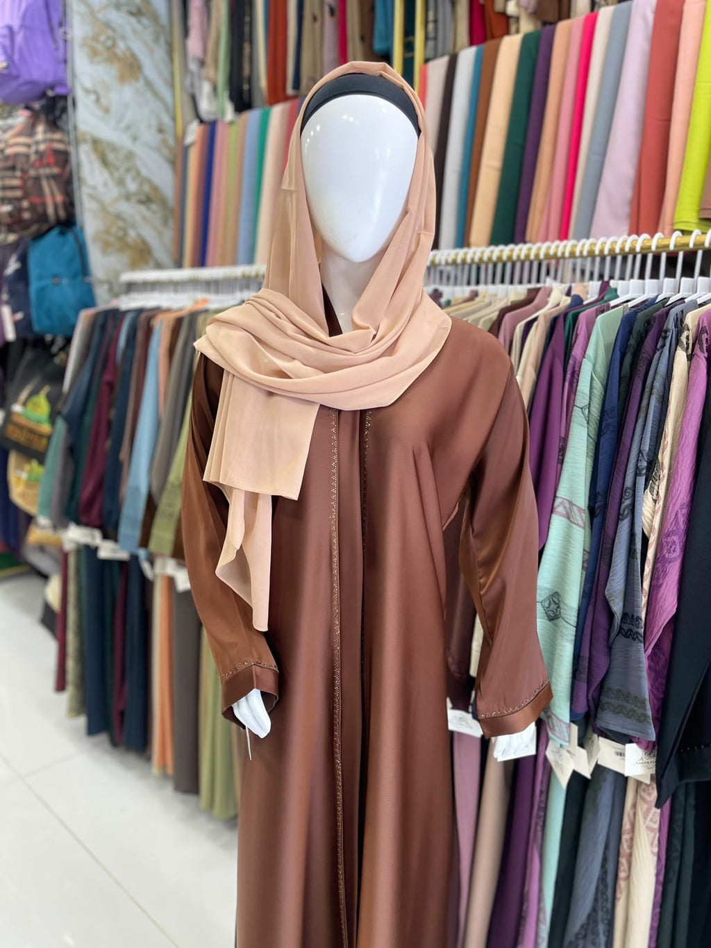 FRONT OPEN ABAYA WITH DMC STONE WORK