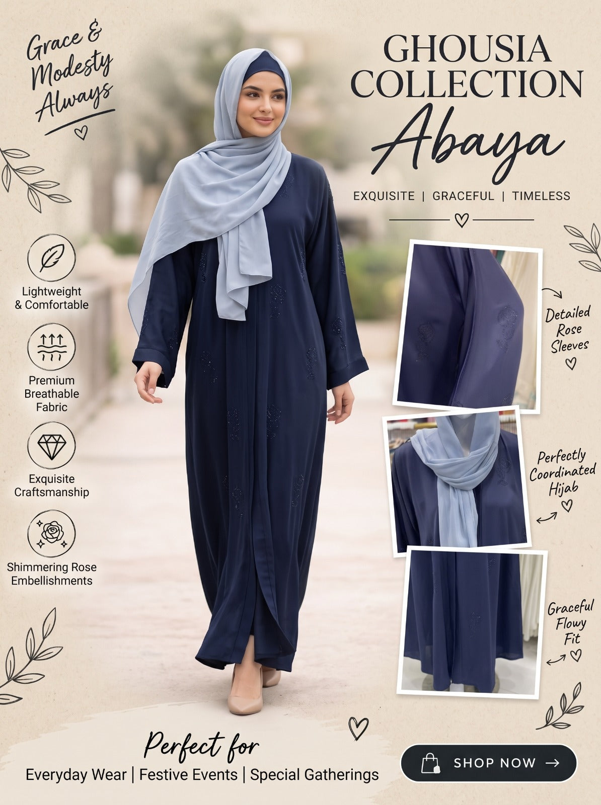 The Roselle Abaya
