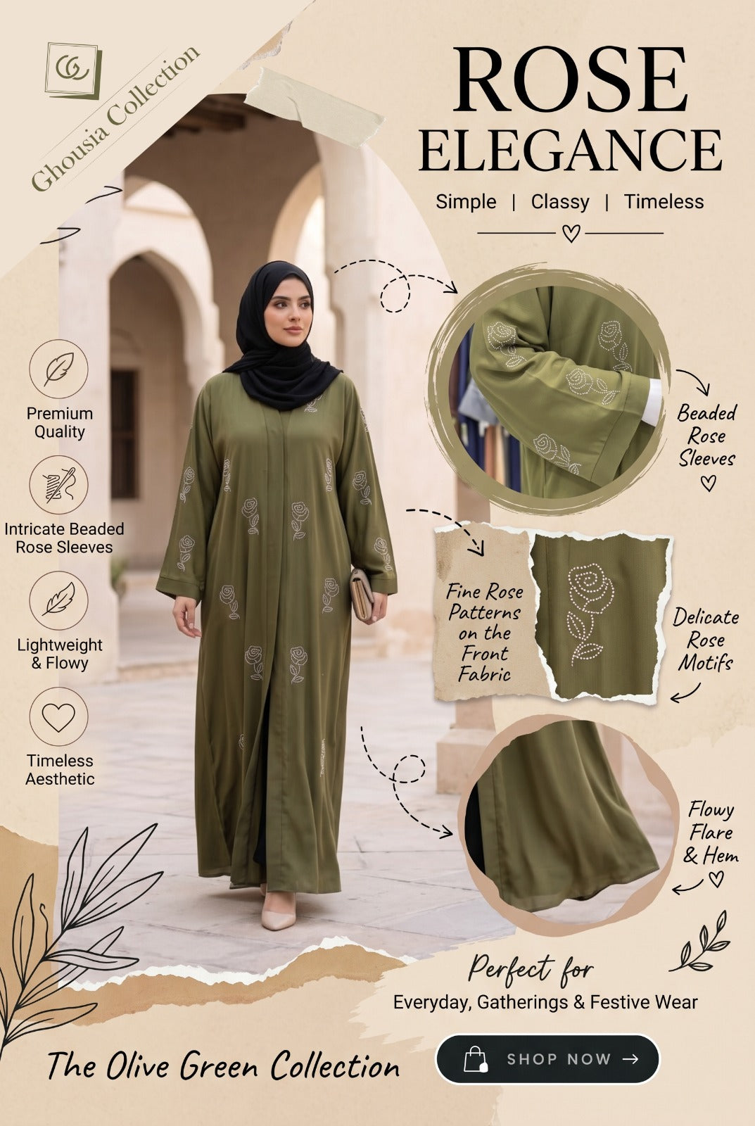 The Roselle Abaya