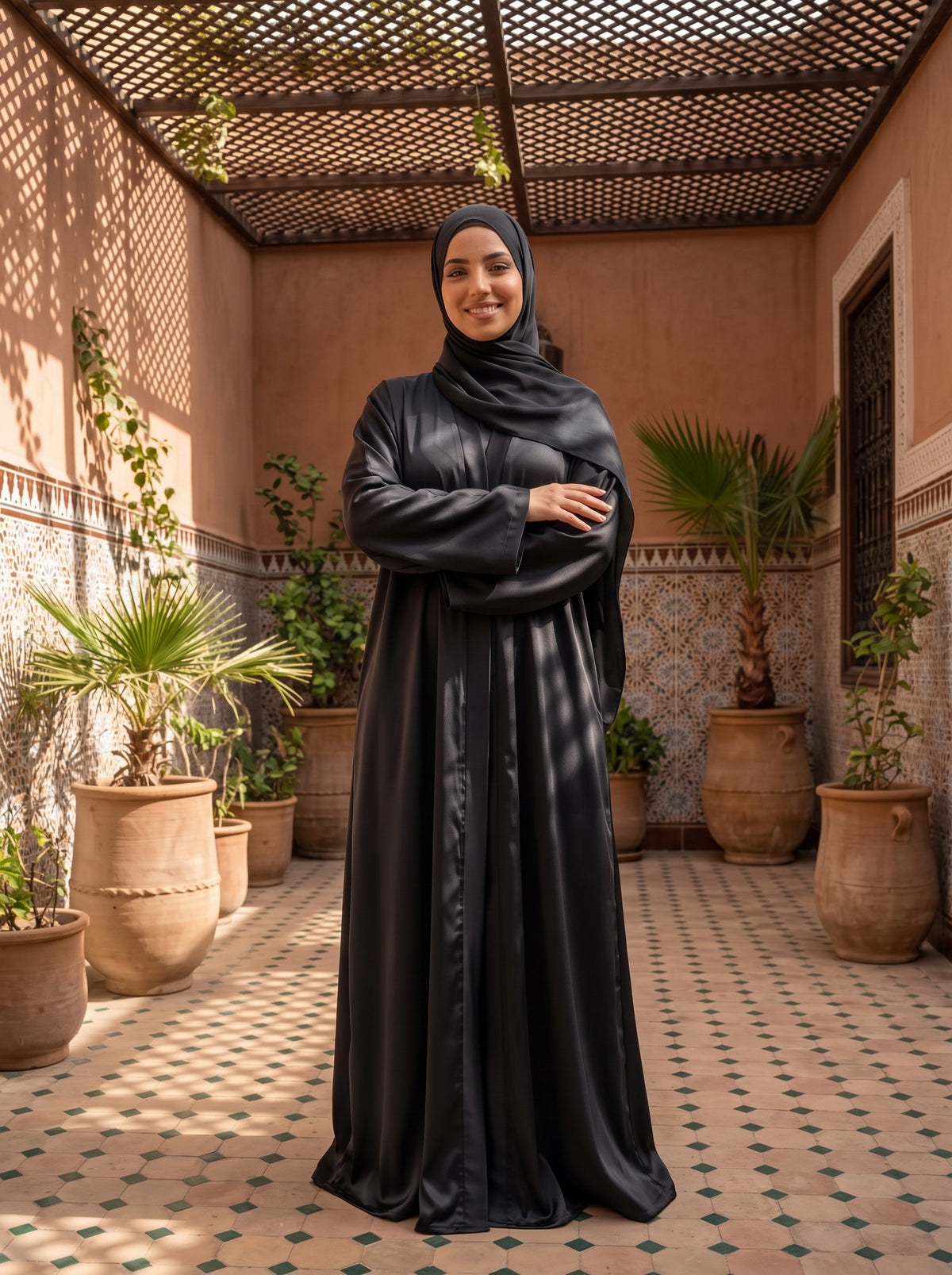 FRONT OPEN PLAIN HAREER ABAYA