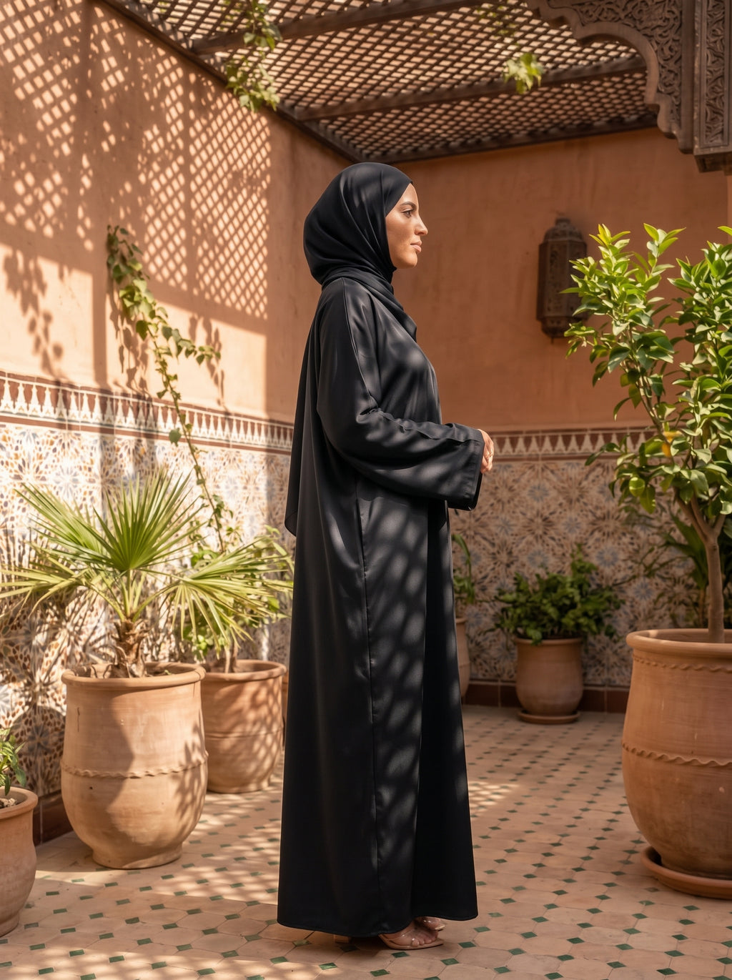 FRONT OPEN PLAIN HAREER ABAYA