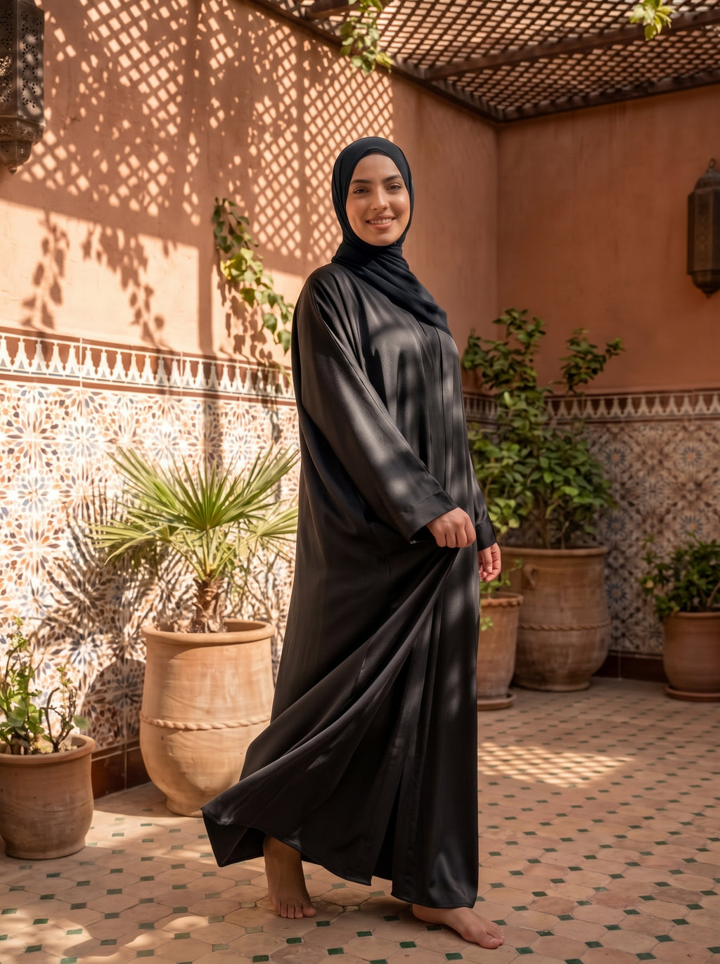 FRONT OPEN PLAIN HAREER ABAYA