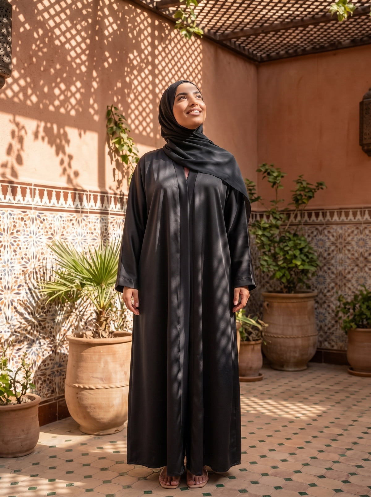FRONT OPEN PLAIN HAREER ABAYA
