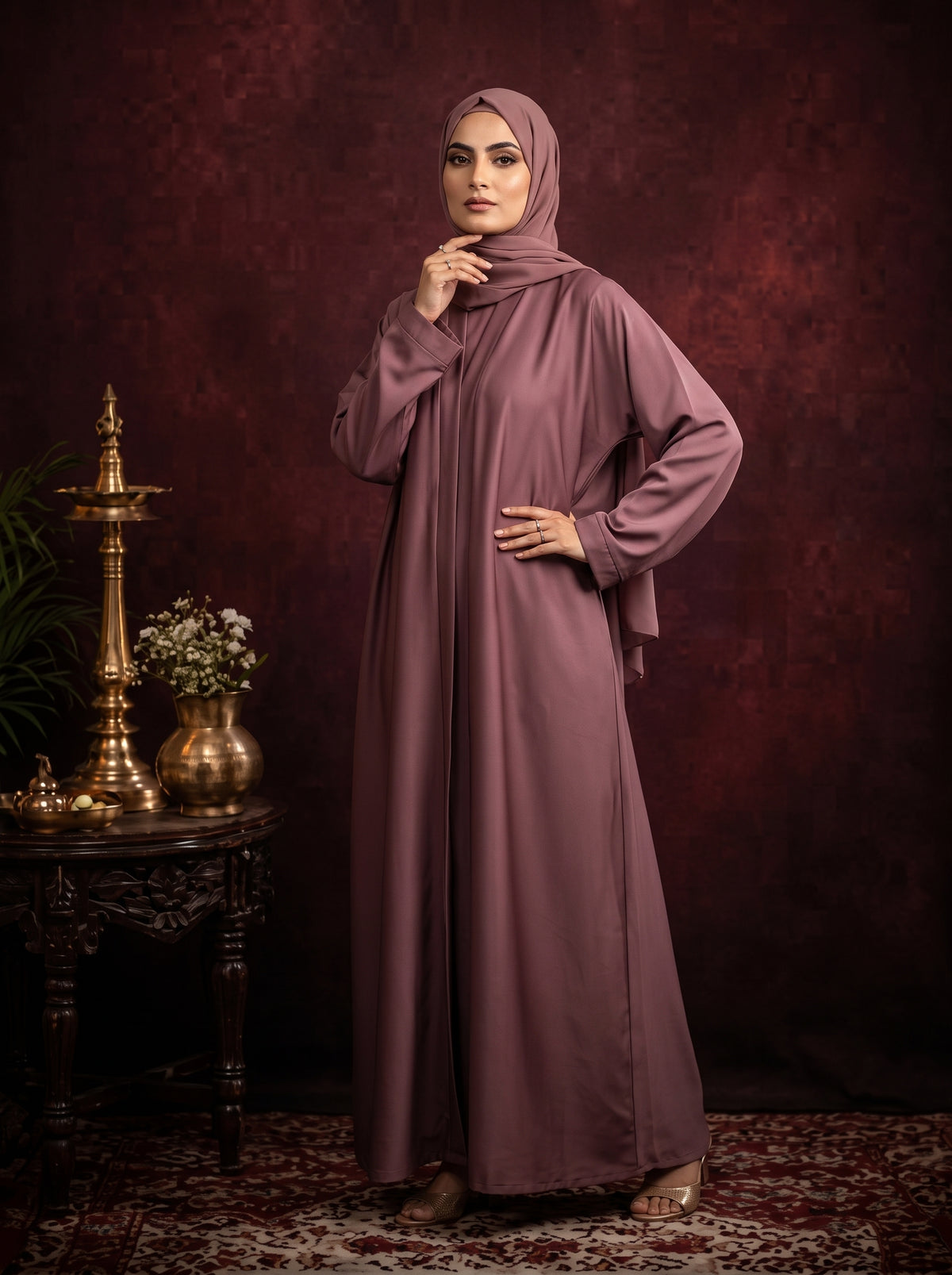 FRONT OPEN PLAIN HAREER ABAYA