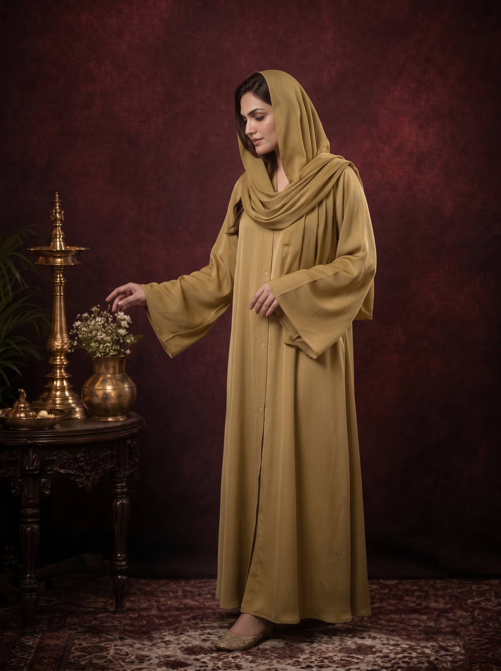 FRONT OPEN PLAIN CHIFFION ABAYA