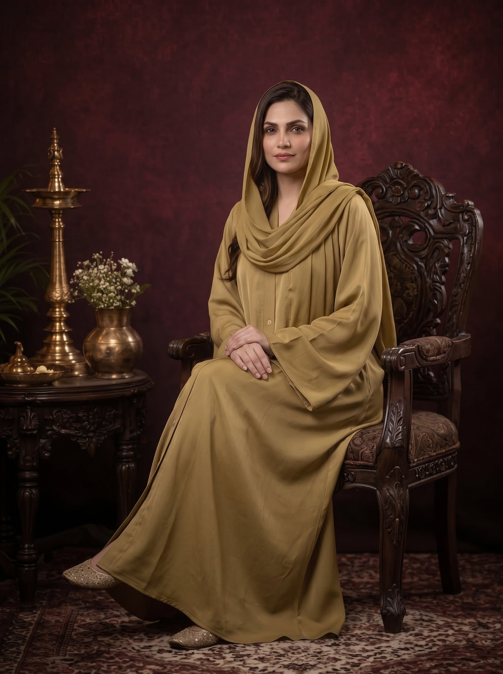 FRONT OPEN PLAIN CHIFFION ABAYA