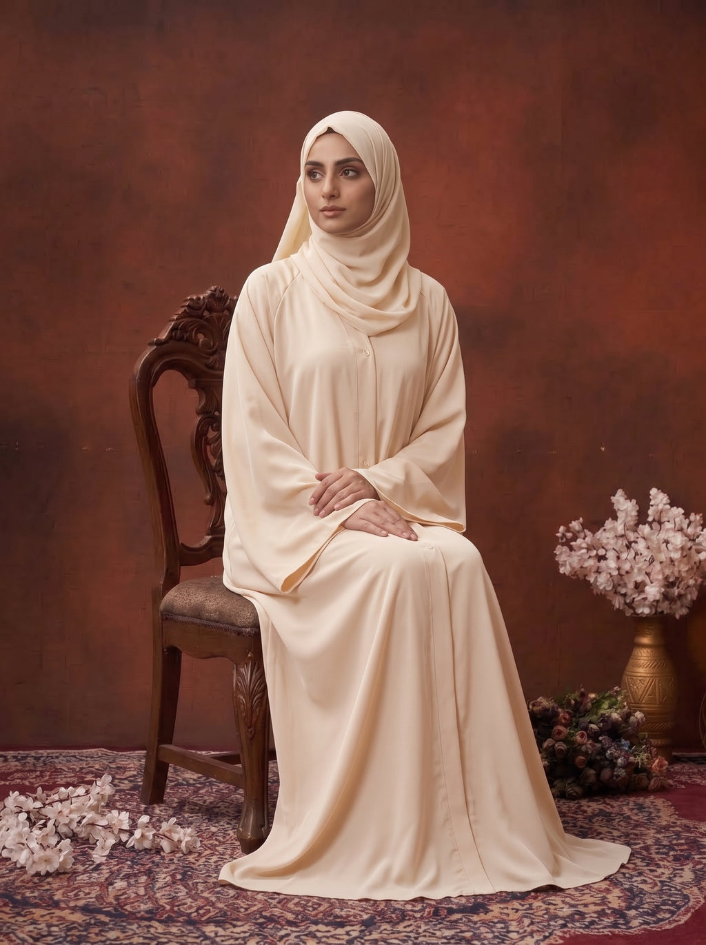 FRONT OPEN PLAIN CHIFFION ABAYA