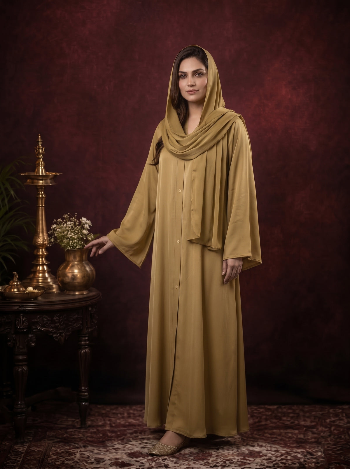 FRONT OPEN PLAIN CHIFFION ABAYA