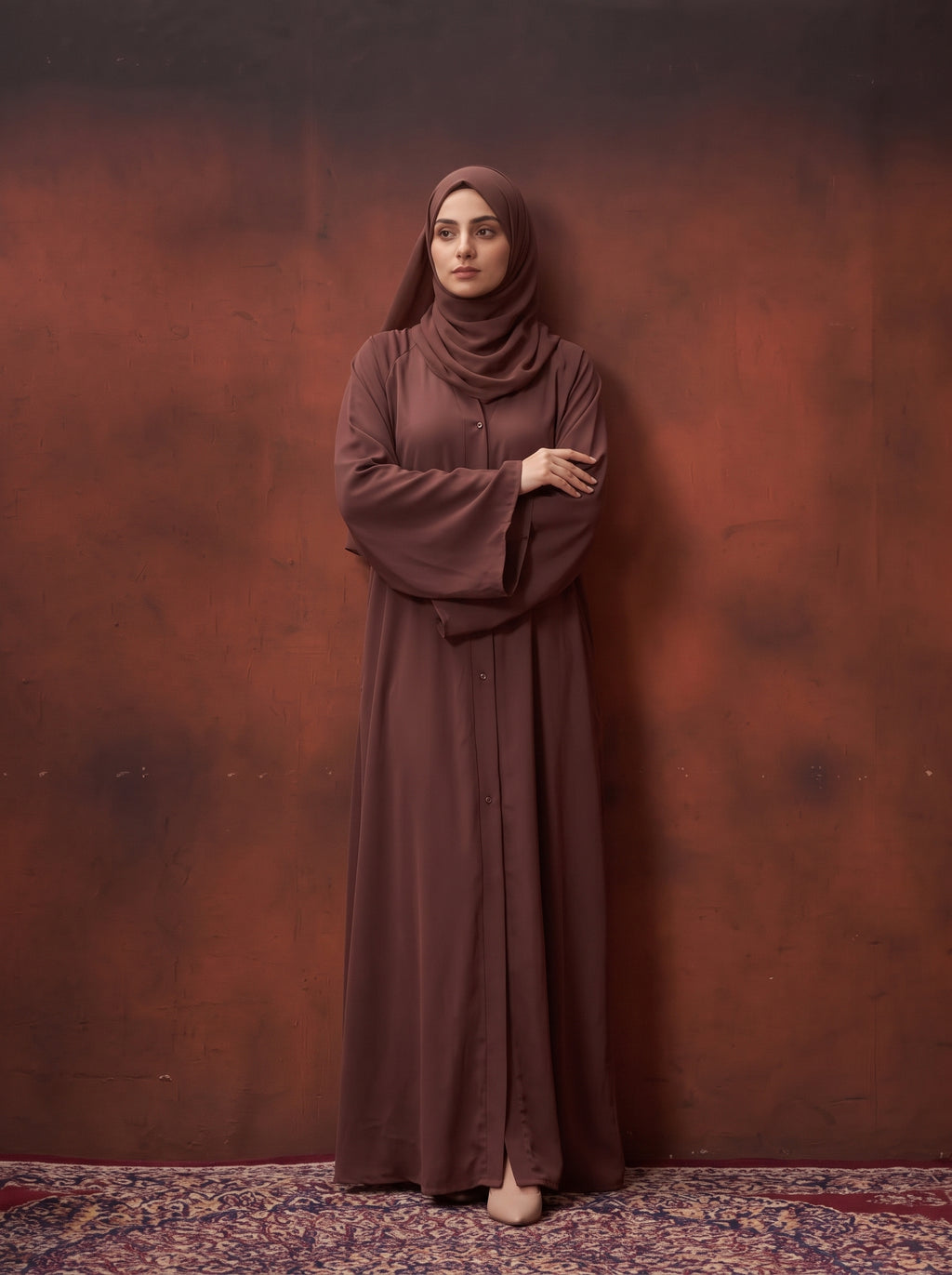 FRONT OPEN PLAIN CHIFFION ABAYA