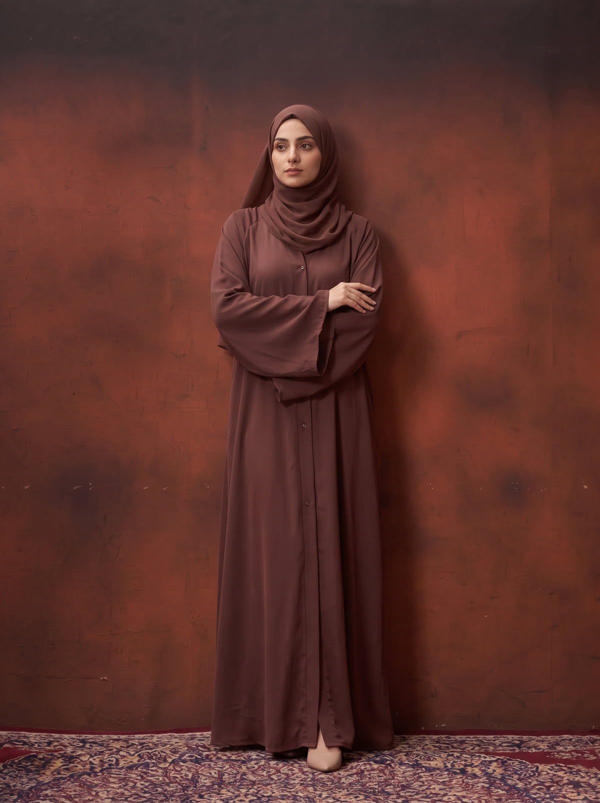 FRONT OPEN PLAIN CHIFFION ABAYA