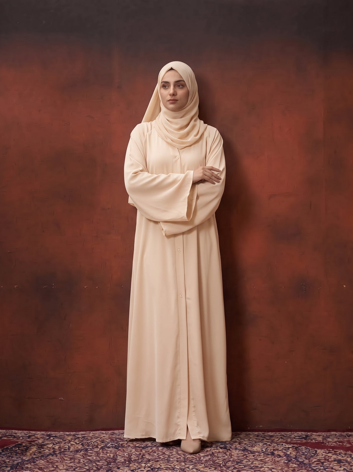 FRONT OPEN PLAIN CHIFFION ABAYA
