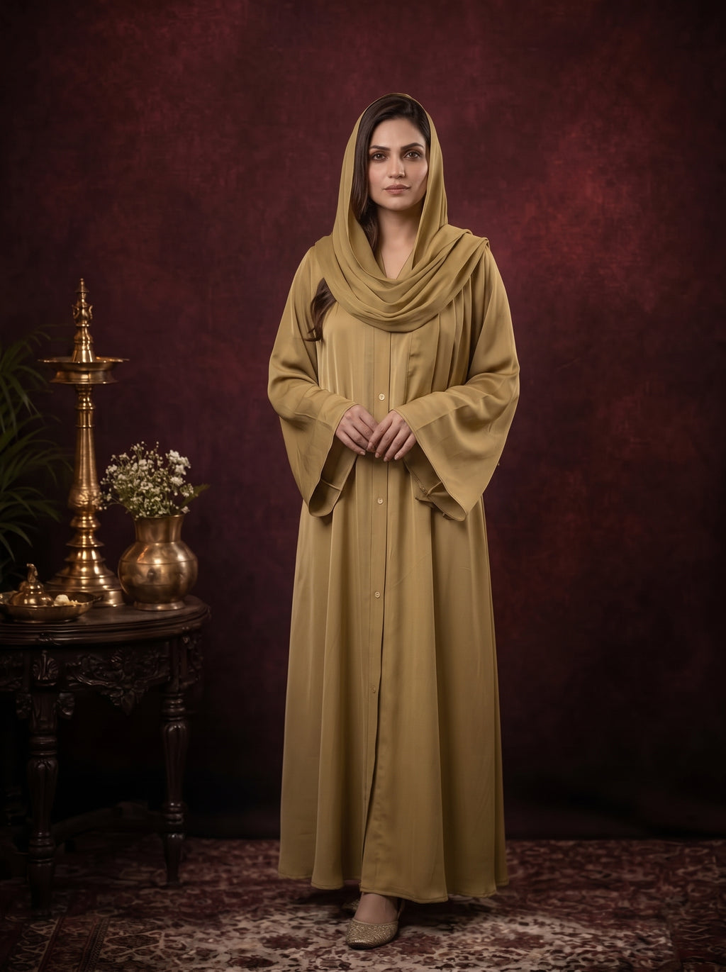 FRONT OPEN PLAIN CHIFFION ABAYA