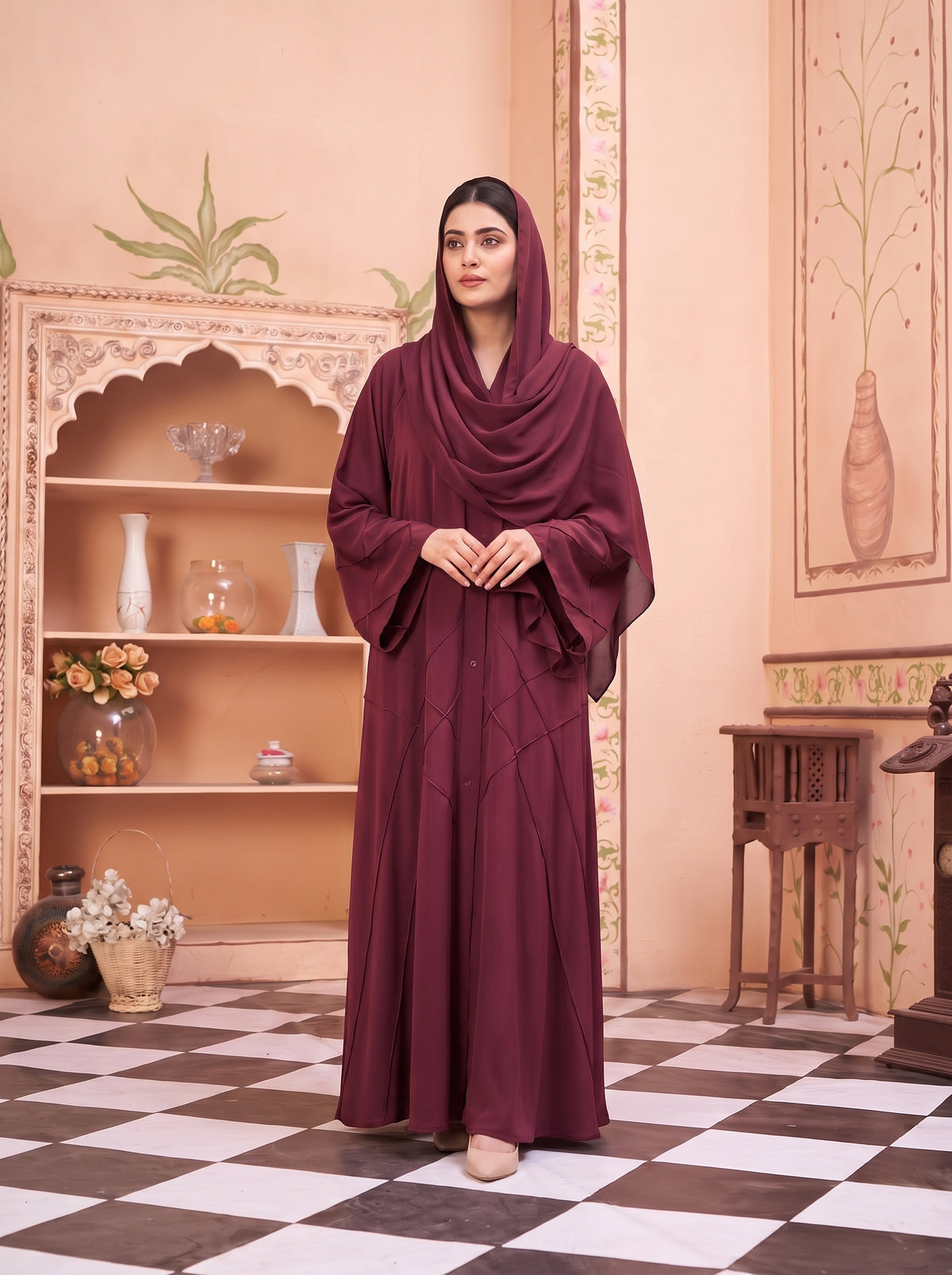 FRONT OPEN CROSS PINTEX ABAYA