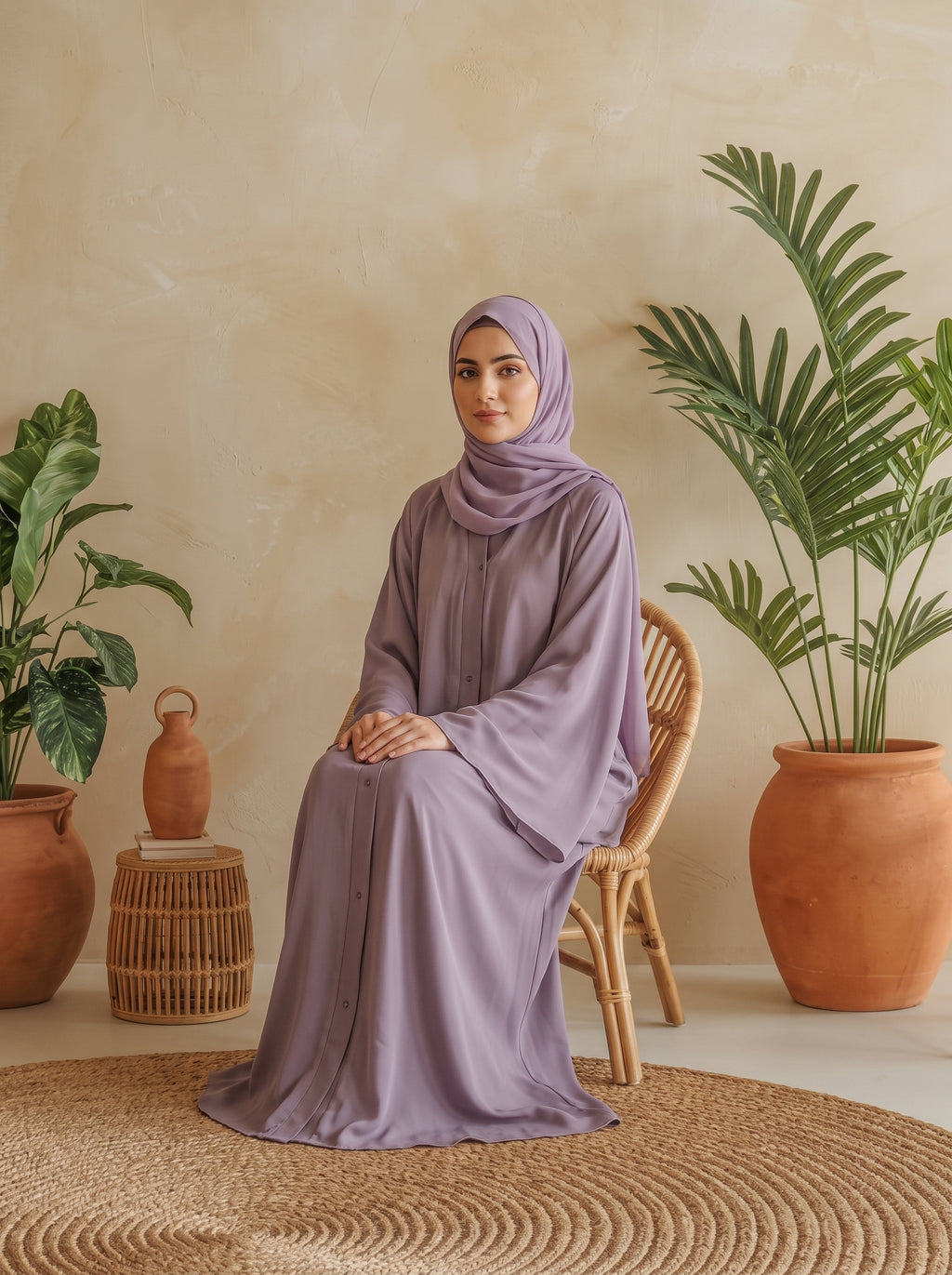 FRONT OPEN PLAIN CHIFFION ABAYA