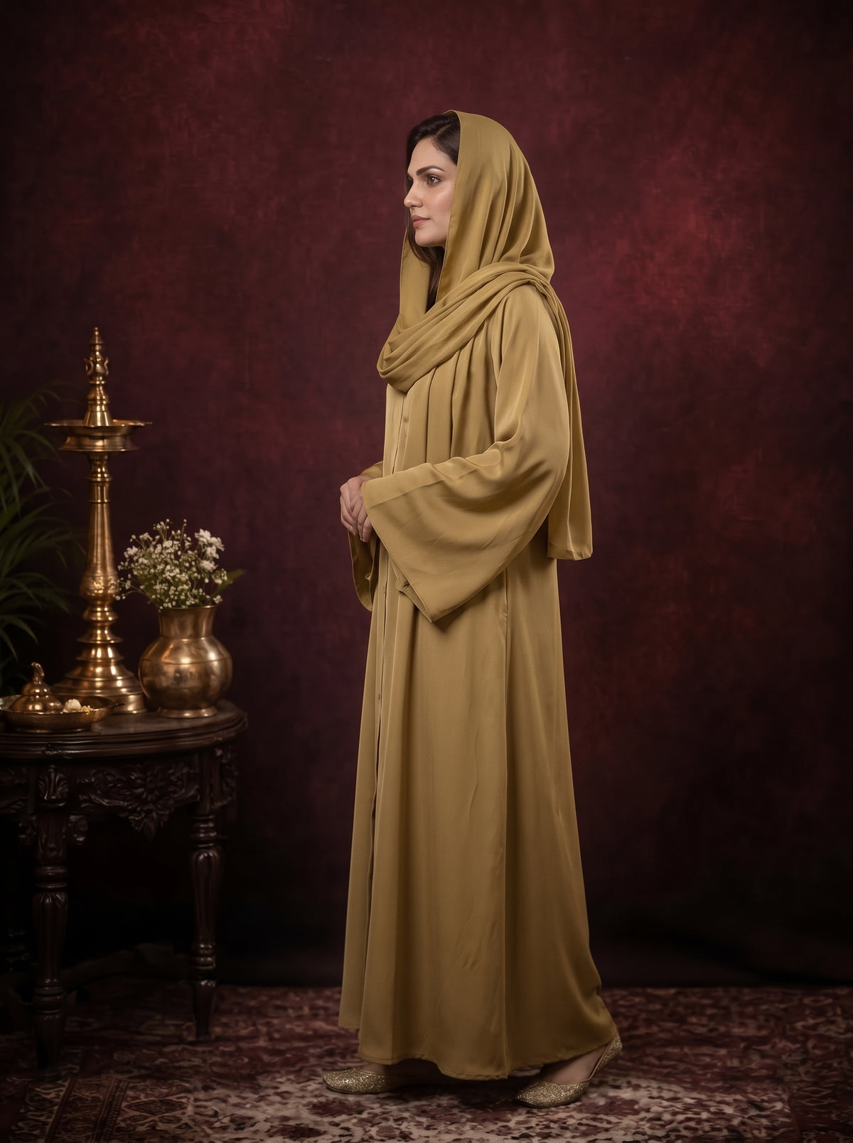 FRONT OPEN PLAIN CHIFFION ABAYA