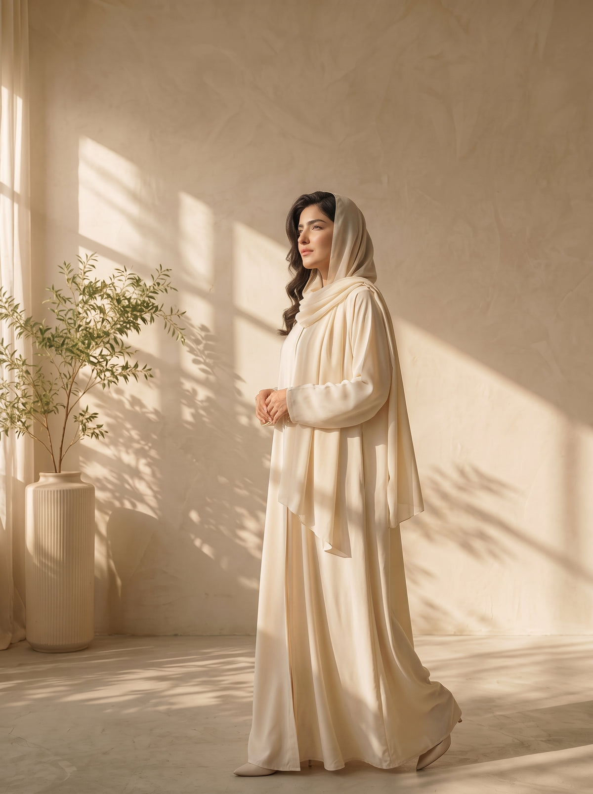 FRONT OPEN PLAIN HAREER ABAYA
