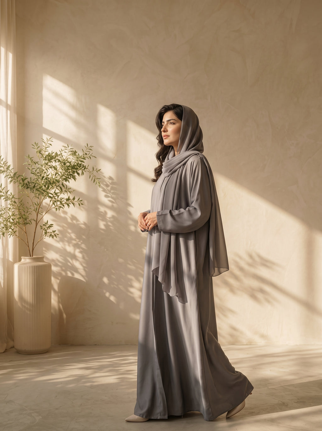 FRONT OPEN PLAIN HAREER ABAYA