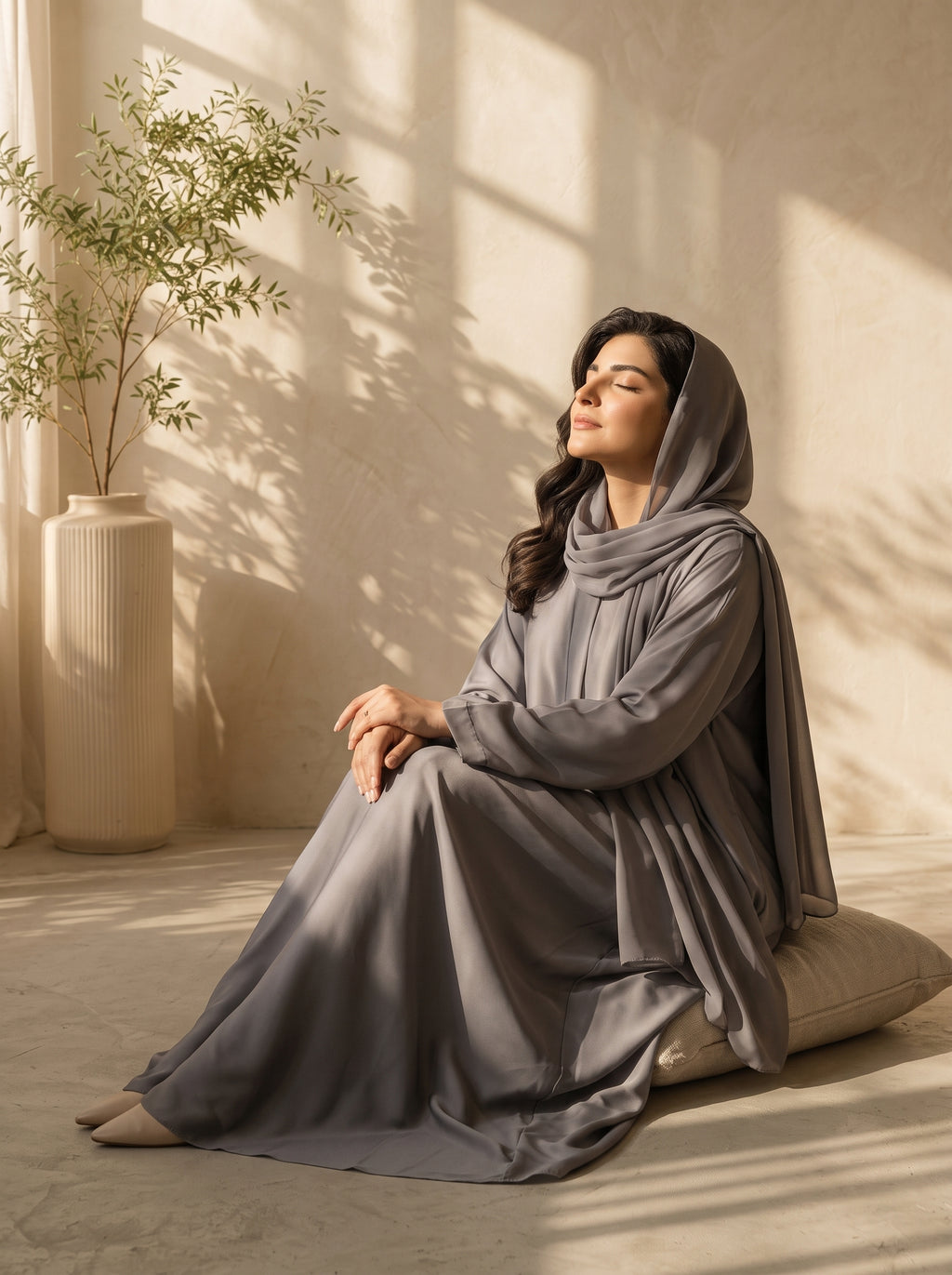 FRONT OPEN PLAIN HAREER ABAYA