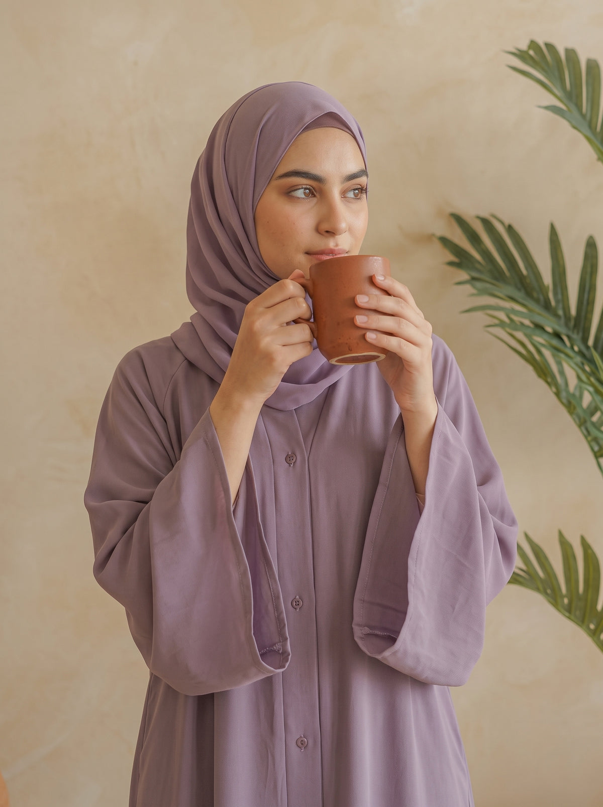 FRONT OPEN PLAIN CHIFFION ABAYA