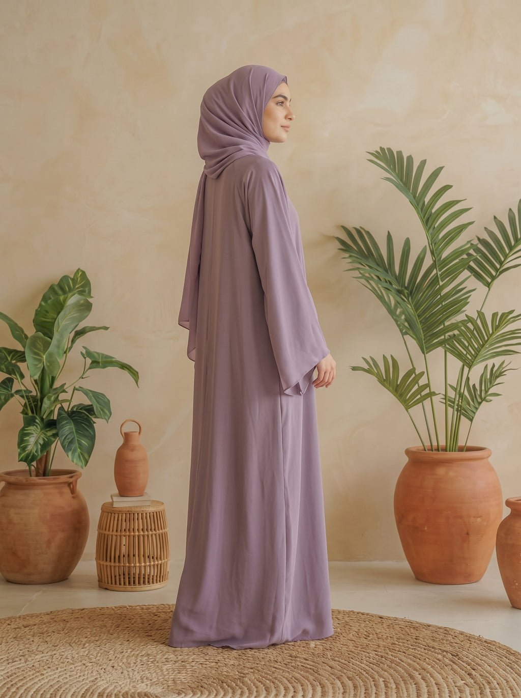 FRONT OPEN PLAIN CHIFFION ABAYA