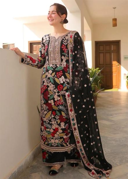 HASEEN’S MEHNAAZ BLACK LUXURY LAWN COLLECTION UNSTITCHED 