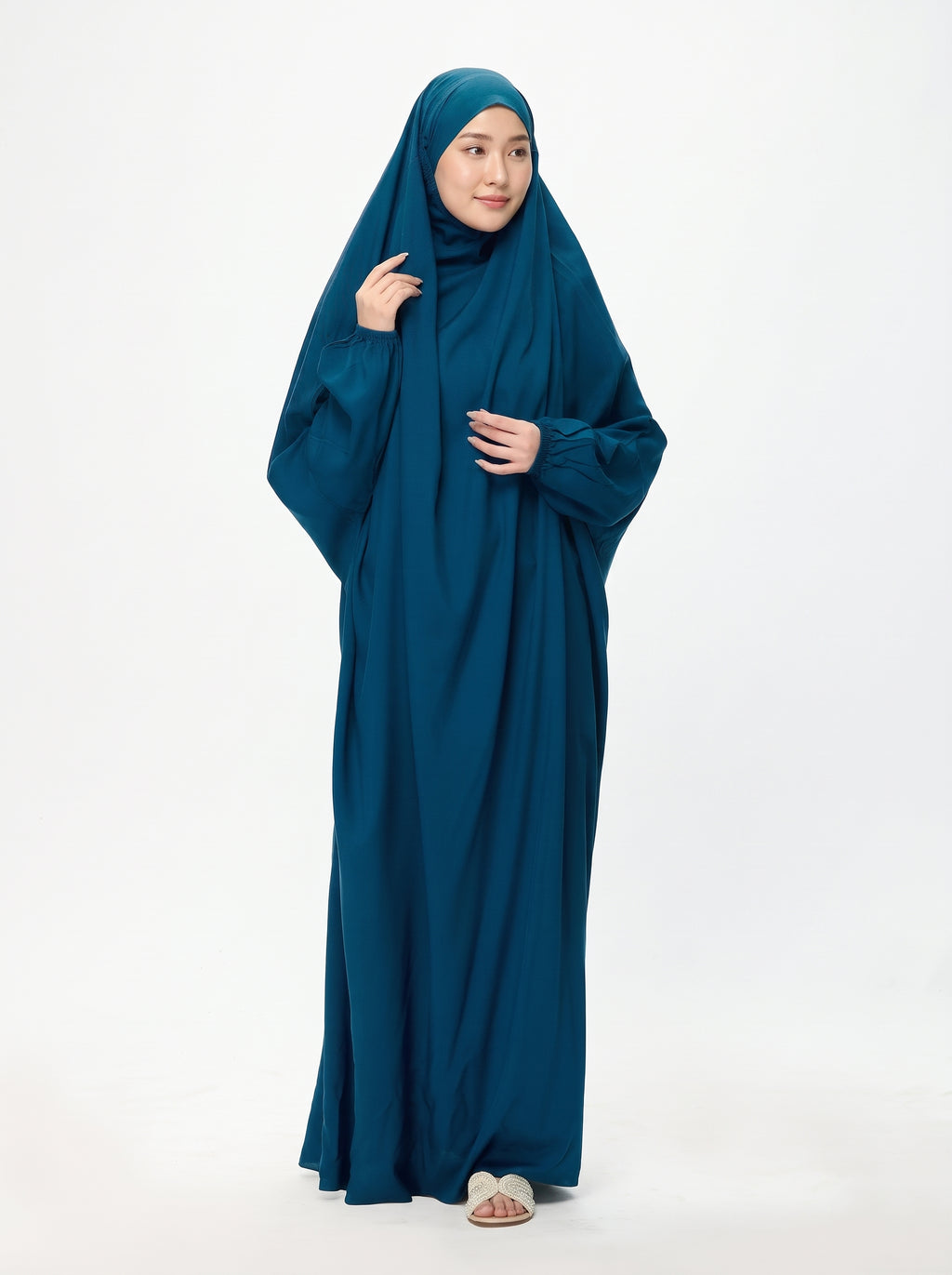 Premium Namaz Chaddar – Teal Blue