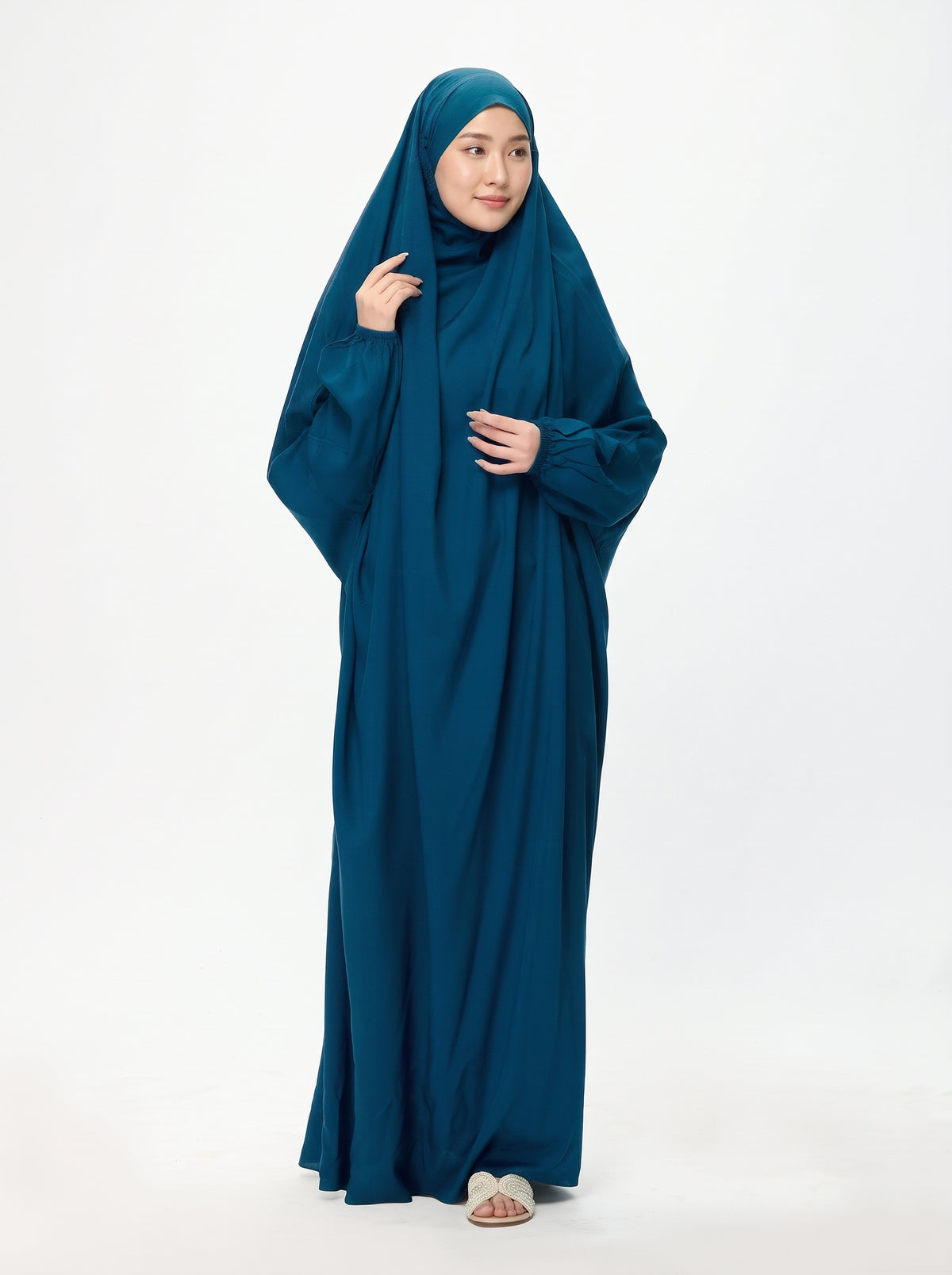 Premium Namaz Chaddar – Teal Blue
