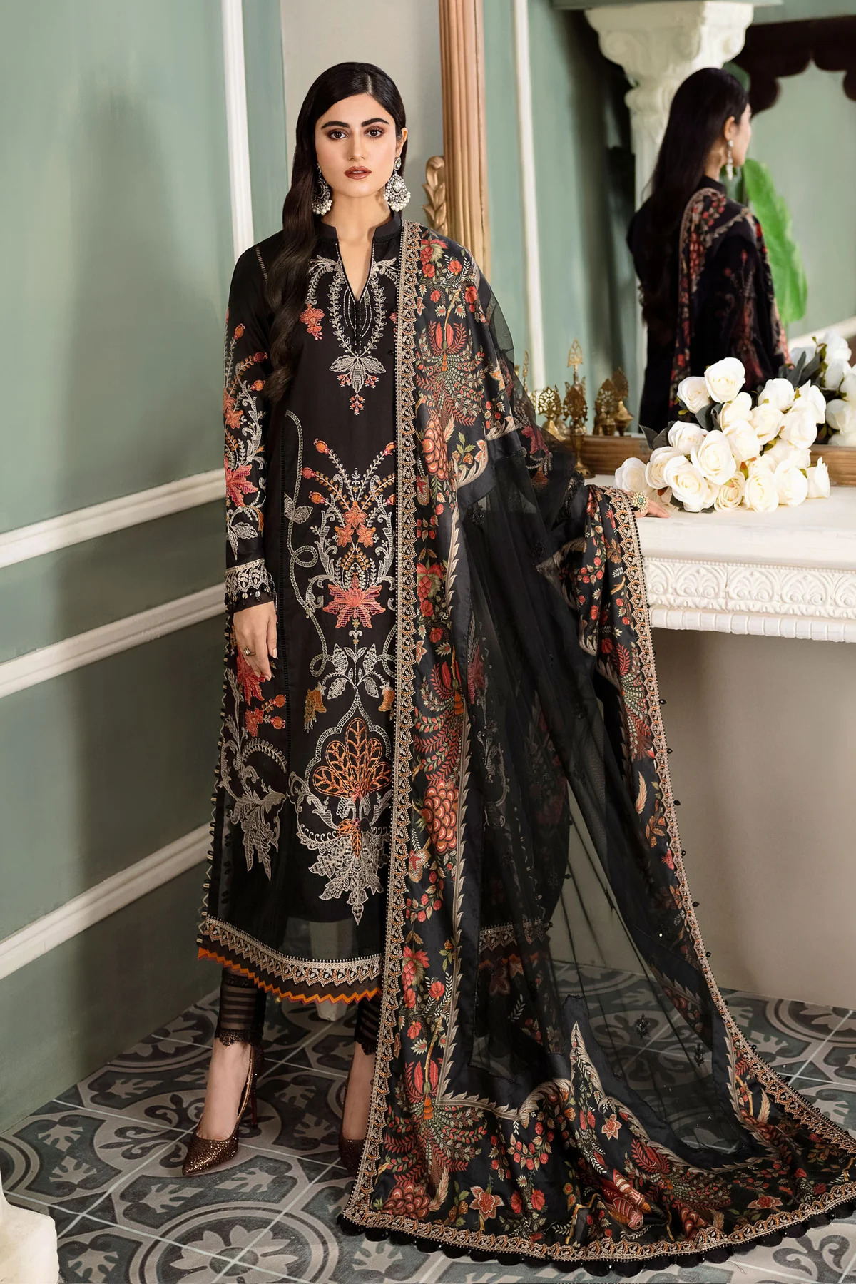 MARIA.B LAWN COLLECTION (BLACK SATEEN) - Ghousia Collection